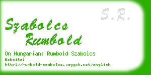 szabolcs rumbold business card